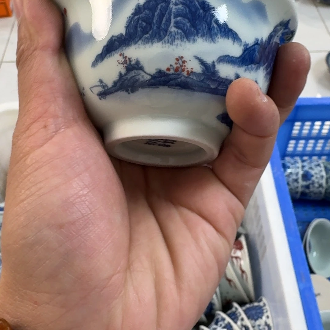 陶摆件万里江山大压手