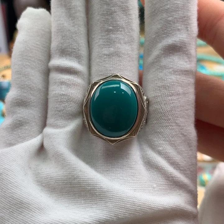 银S925镶嵌绿松石珠宝奇石