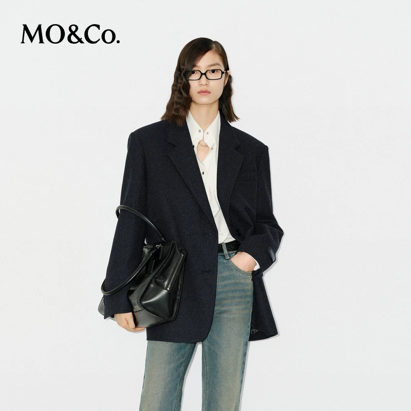 【赵老板专属】【C+系列】MOCO西装外套冬绵羊毛毛呢附腰带MBD4COT004