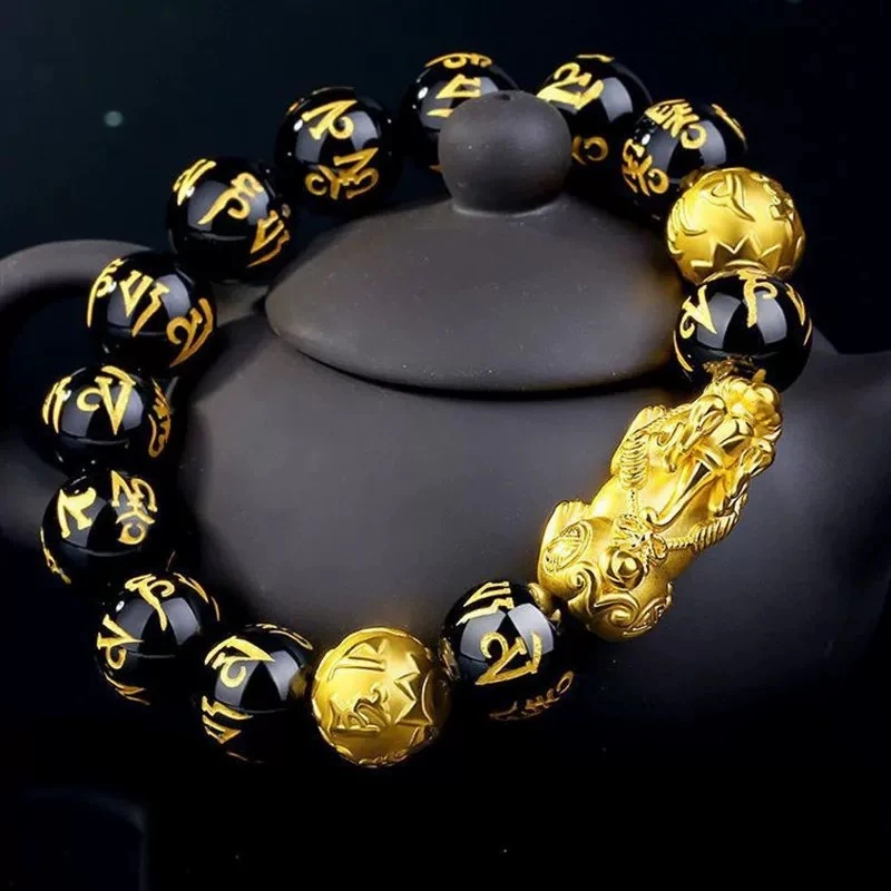 合金亚克力手链 合金手链貔貅手链，六字真言貔貅手链