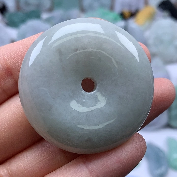 翡翠未镶嵌颈饰平安扣福利卡厚12+