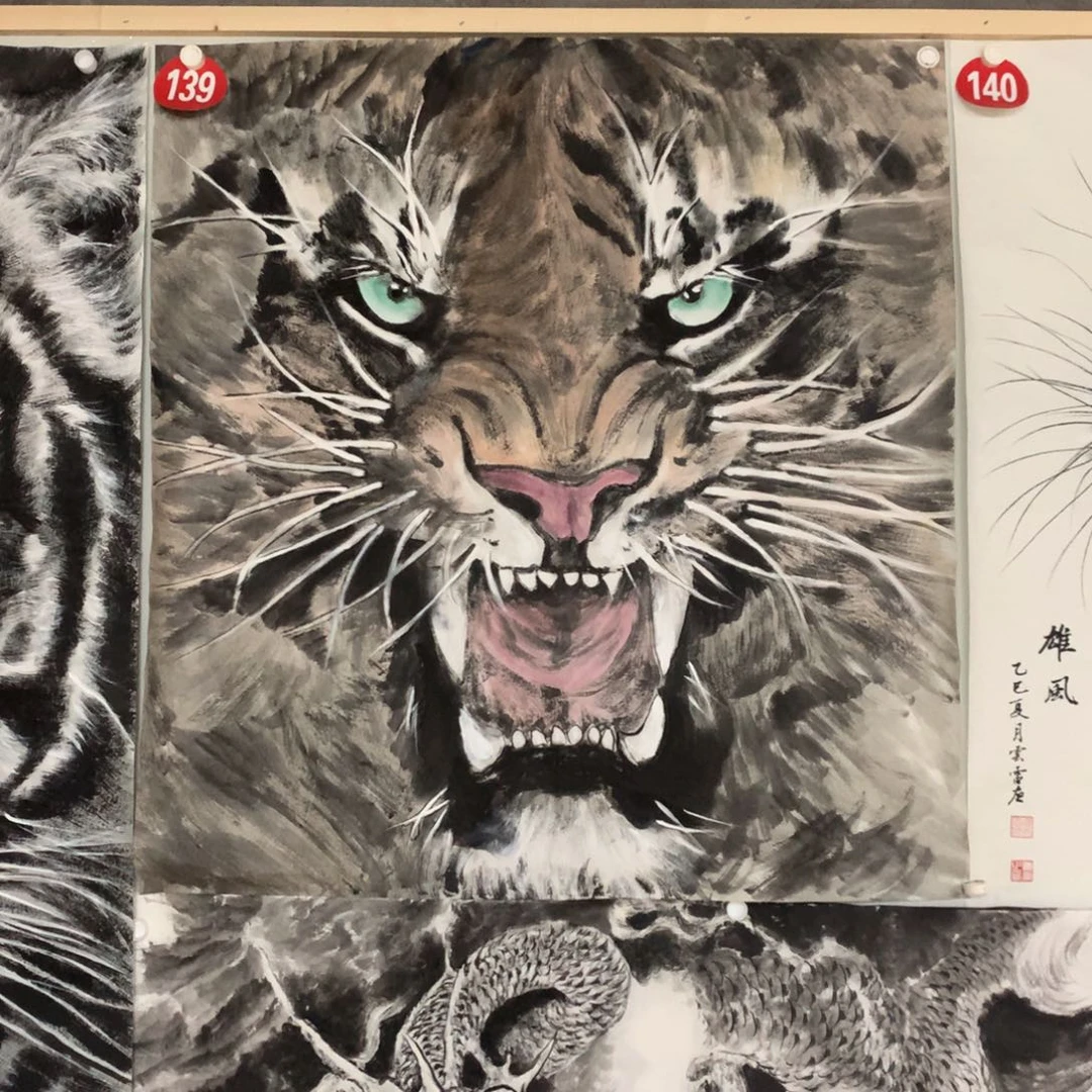 国画金*福利作品手绘虎头