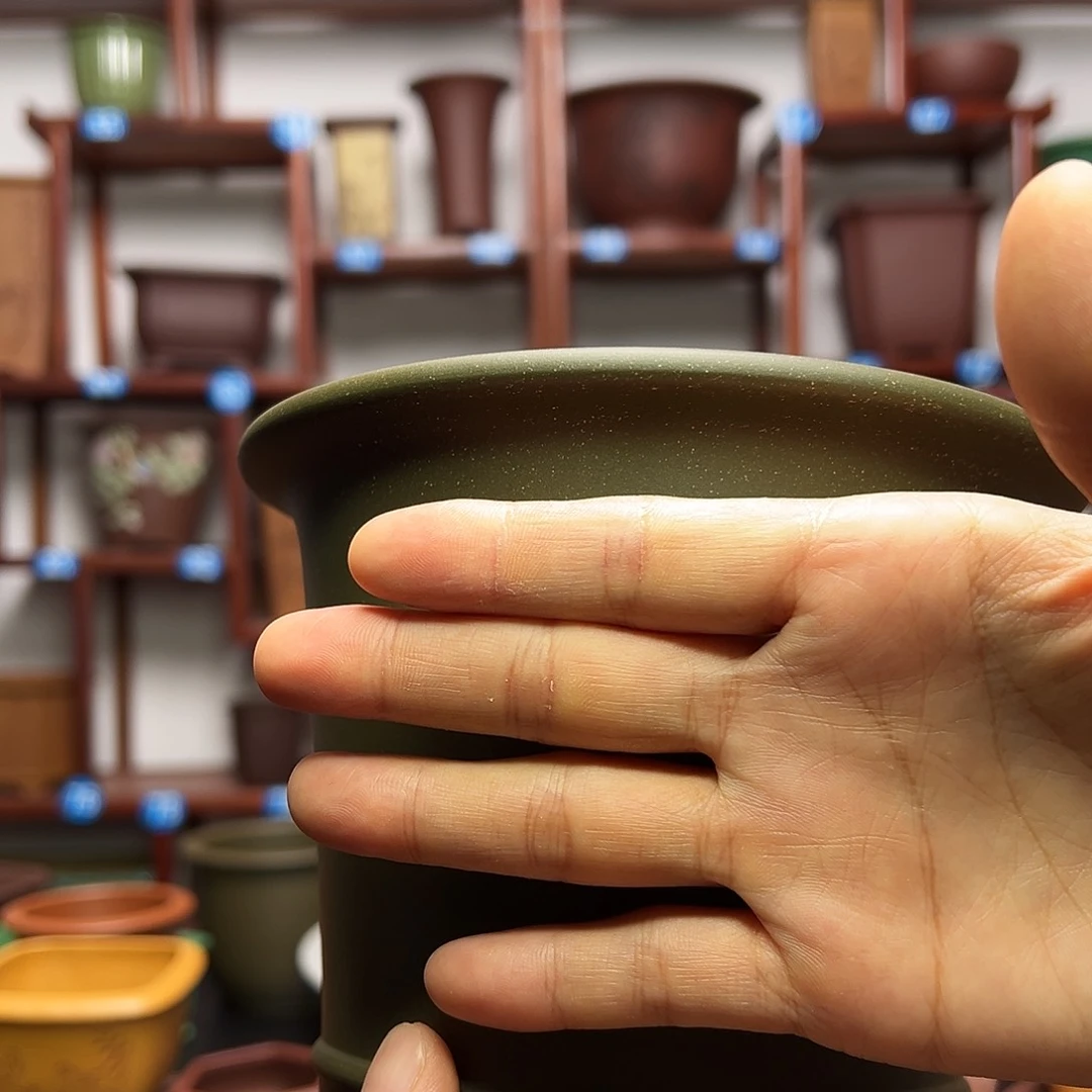 紫砂花盆l***.圆盆花盆