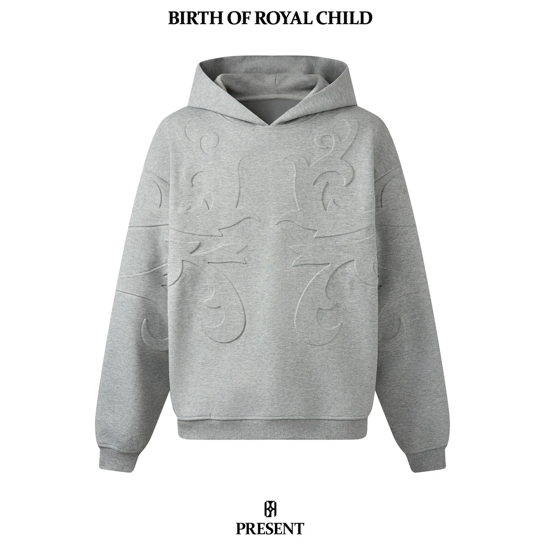BIRTH OF ROYAL CHILD BORC 立体雕花卫衣百搭连帽休闲