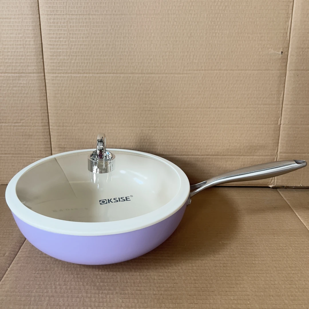 （主播福利）金嫂子紫色鹅卵石不粘炒锅32cm（P6）