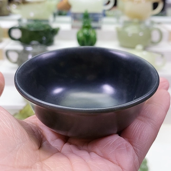 和田玉未镶嵌挂件茶碗100ml