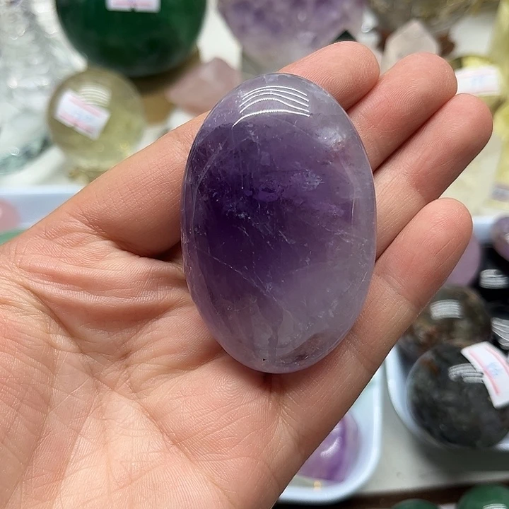 水晶珠宝半成品未镶嵌70克紫水晶把玩