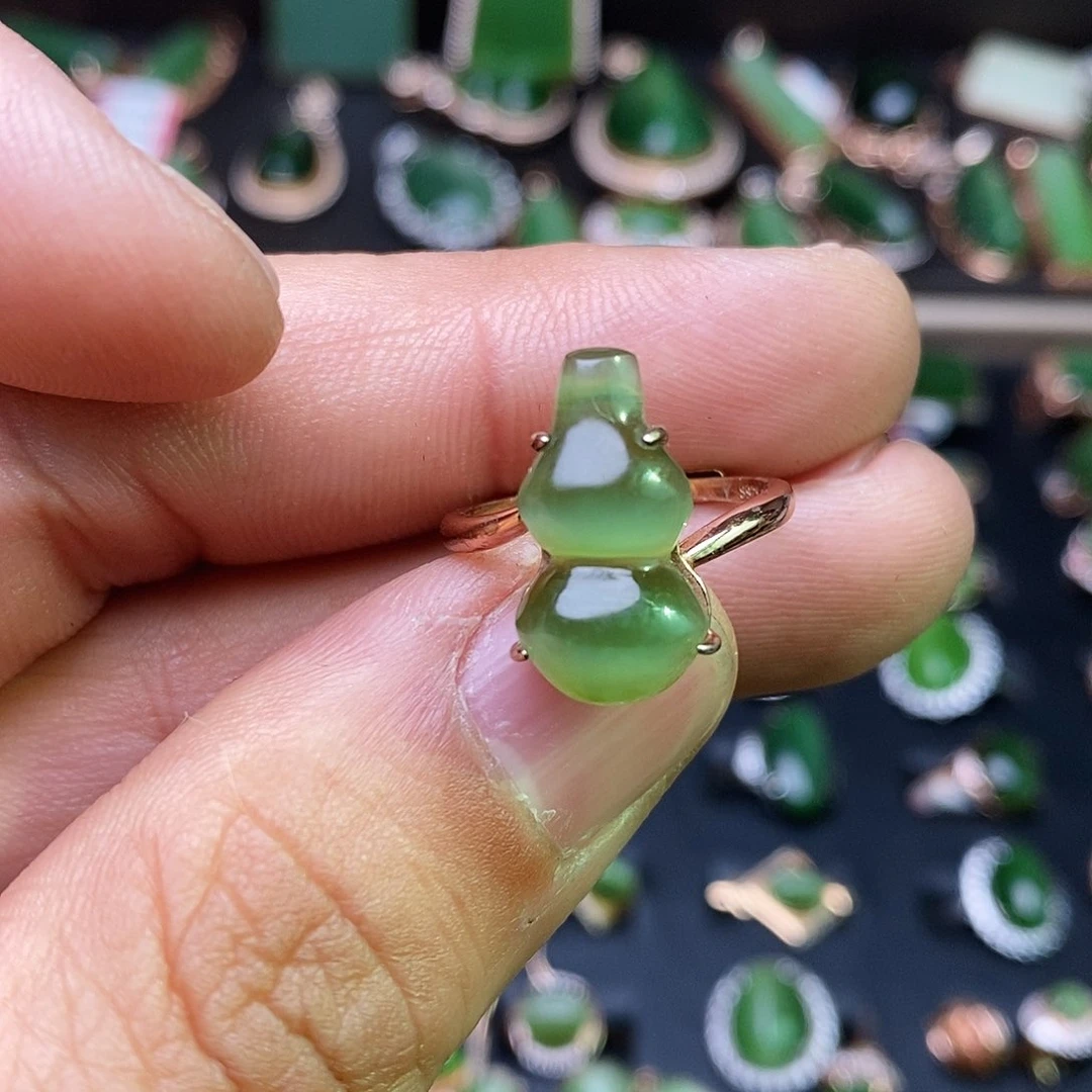 和田玉（碧玉）戒指银S925镶嵌