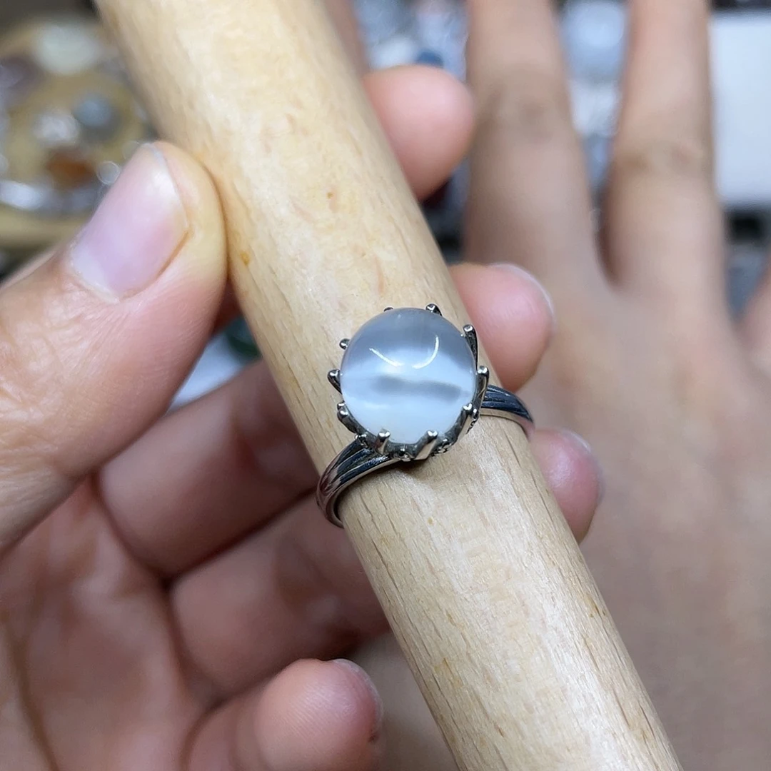 【闪购商品】银S925镶嵌珠宝半成品水晶戒指