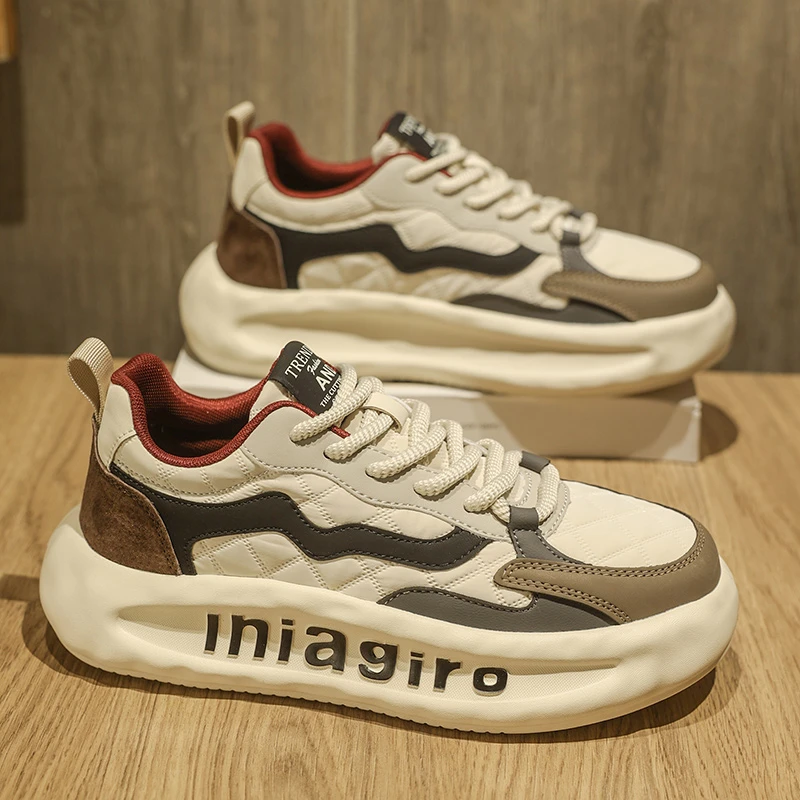 早春新款男鞋春季爆款厚底老爹鞋青少年男士休闲运动潮牌小众板鞋