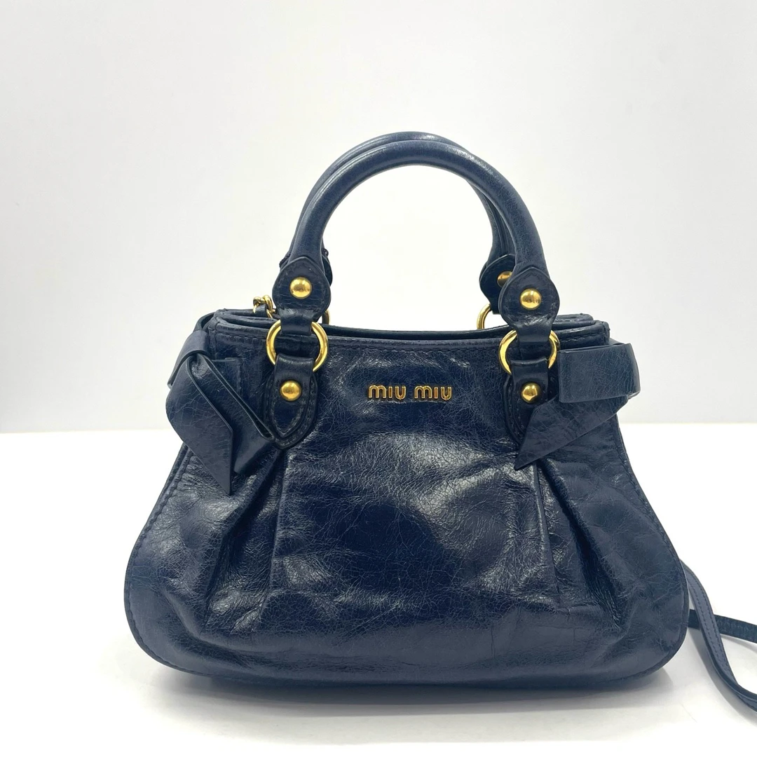 95新 MIU MIU/缪缪 98新小蓝莓手提斜挎链条包