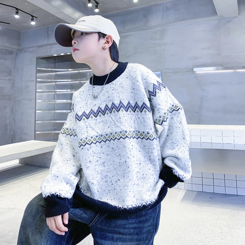 【现货现发】冬季男童长袖经典时尚洋气百搭套头毛衣K244MY4955