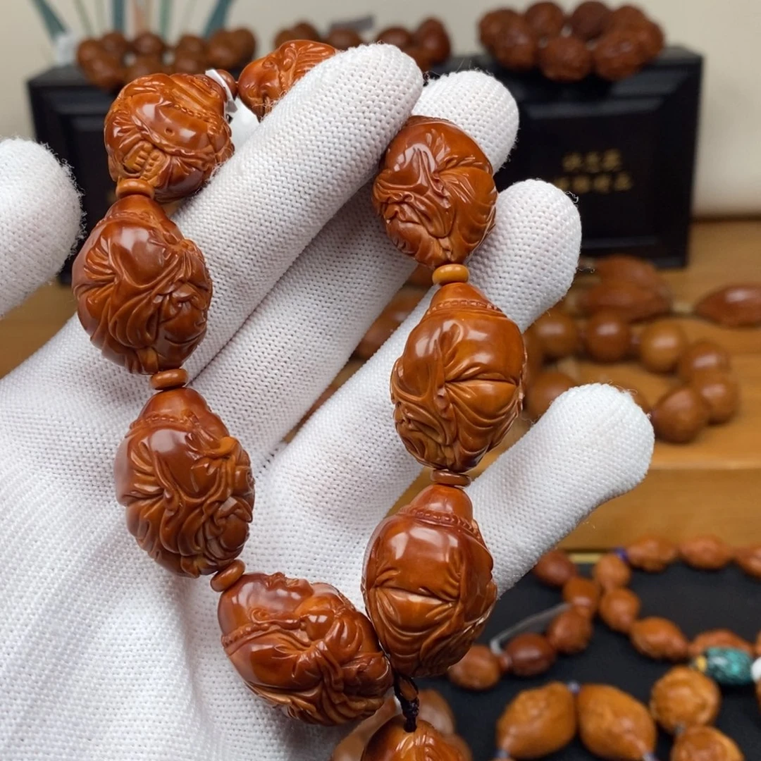 手串橄榄核一青老师八宝弥勒