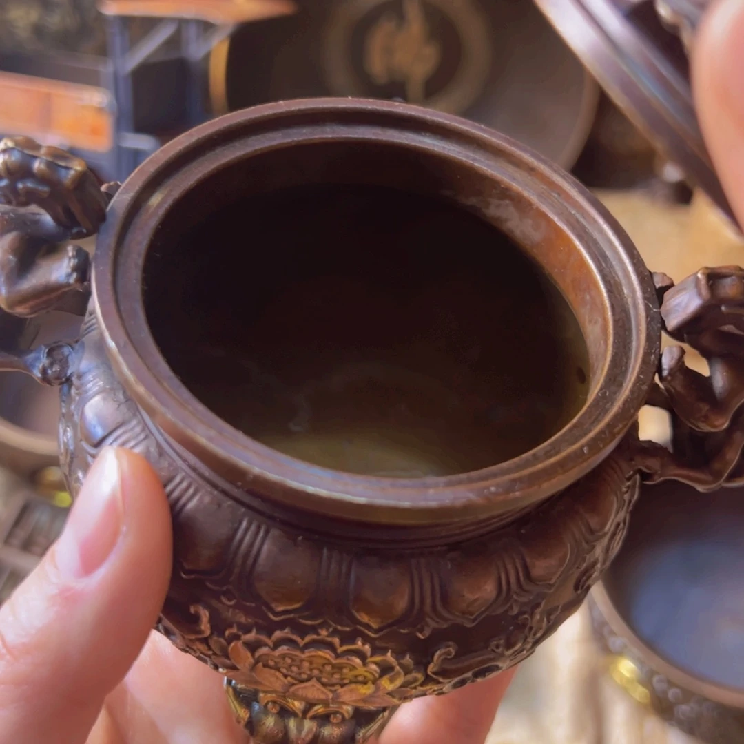 原矿风磨铜熏香炉