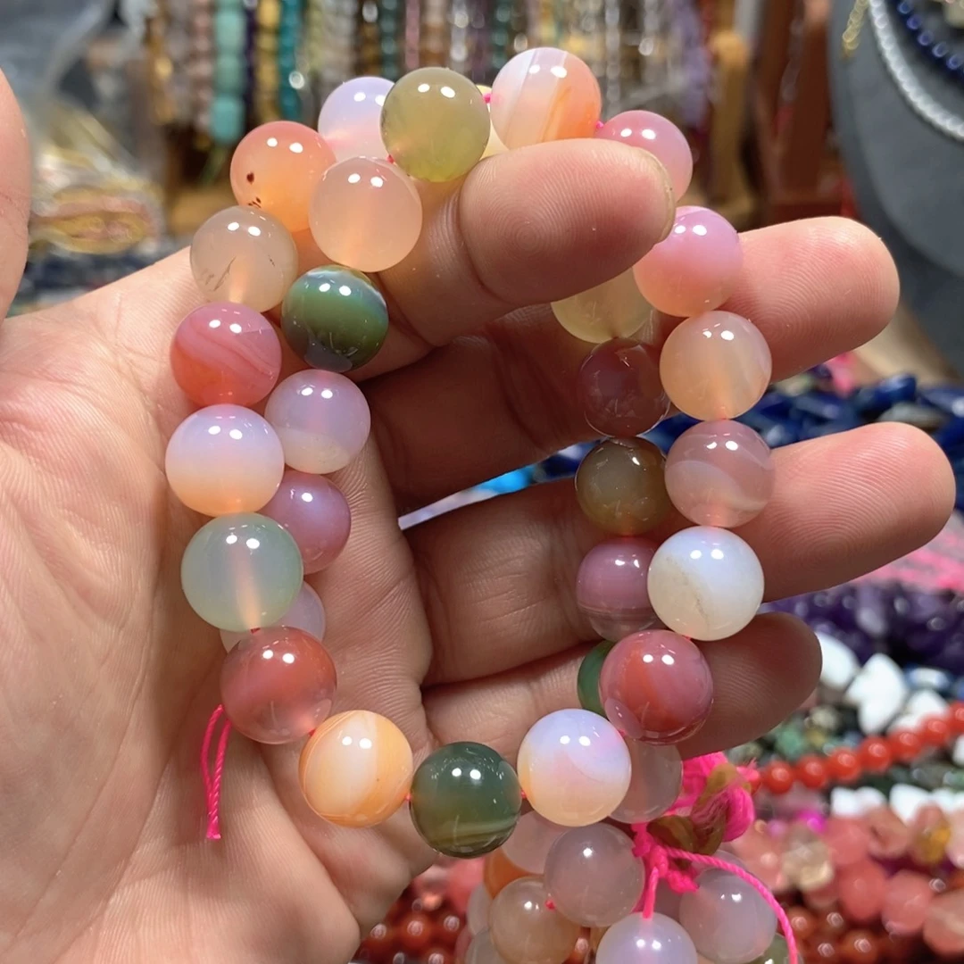 玛瑙/玉髓合金珠宝半成品盐源玛瑙一条卡12mm