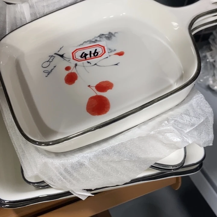 生***妃陶摆件416号2个手抓盘2个星形盘2个饺子盘