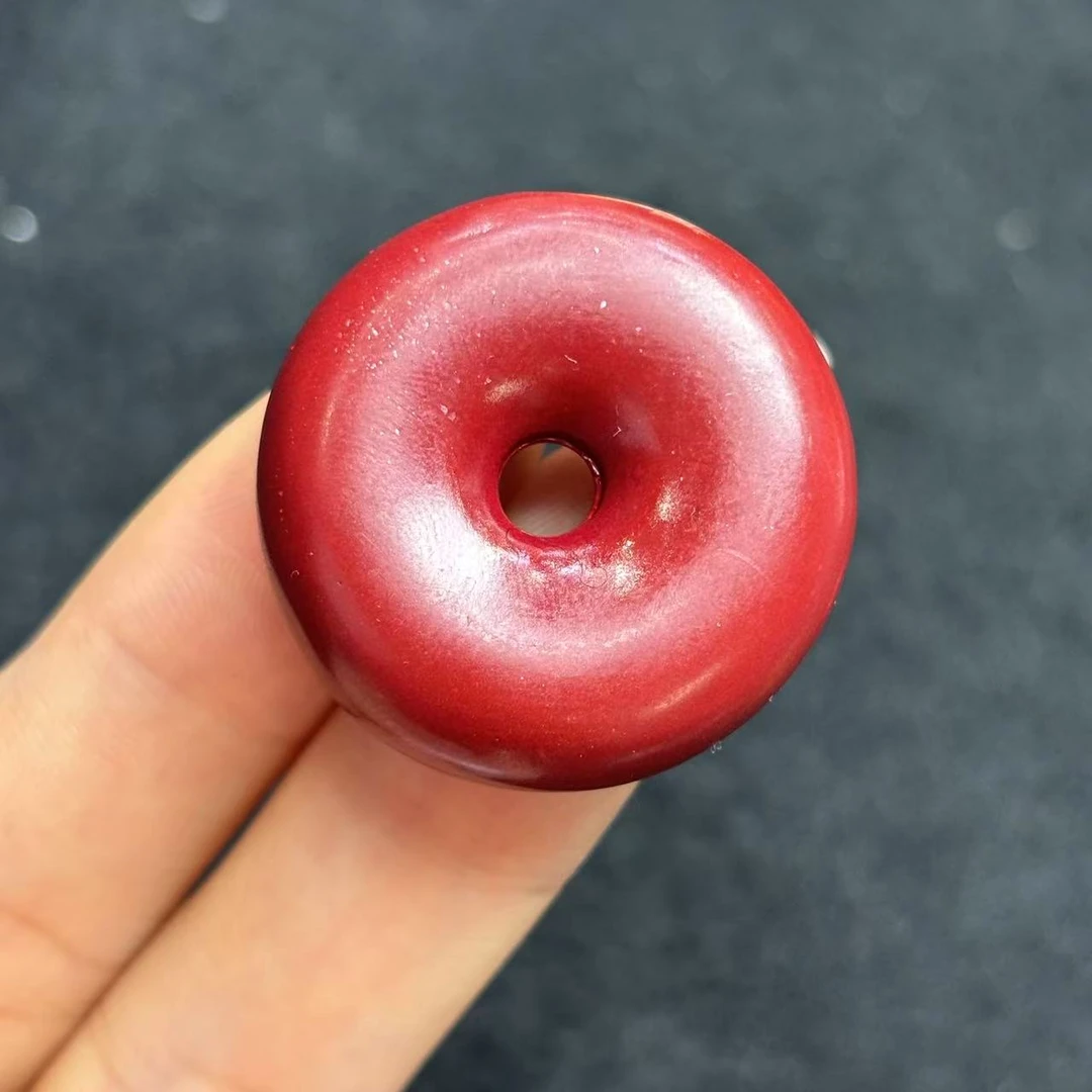 面面来财珠宝 含辰砂工艺品S7945-紫金朱砂平安扣-配绳