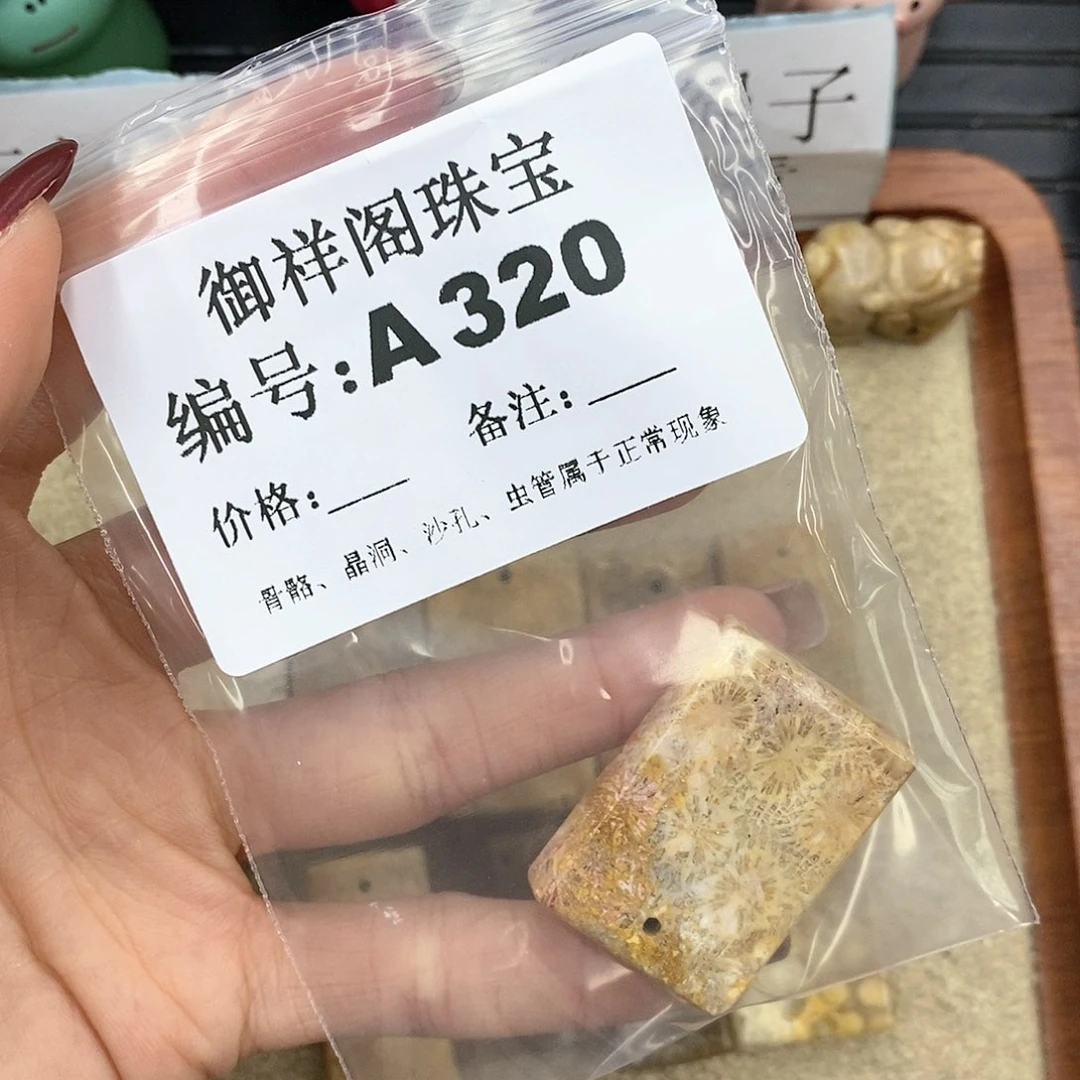硅化珊瑚（珊瑚玉）A265未镶嵌小***画