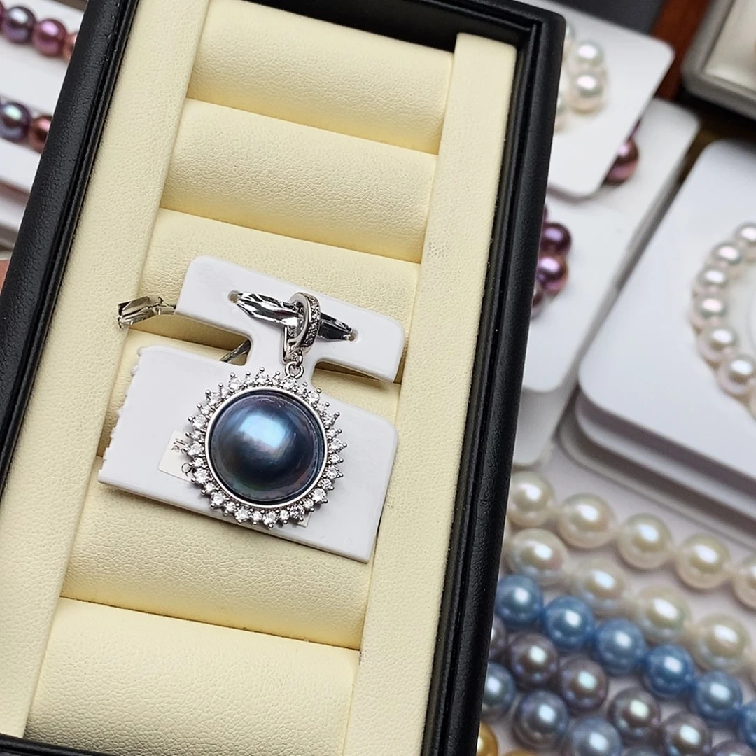 淡水珍珠颈饰银S925镶嵌