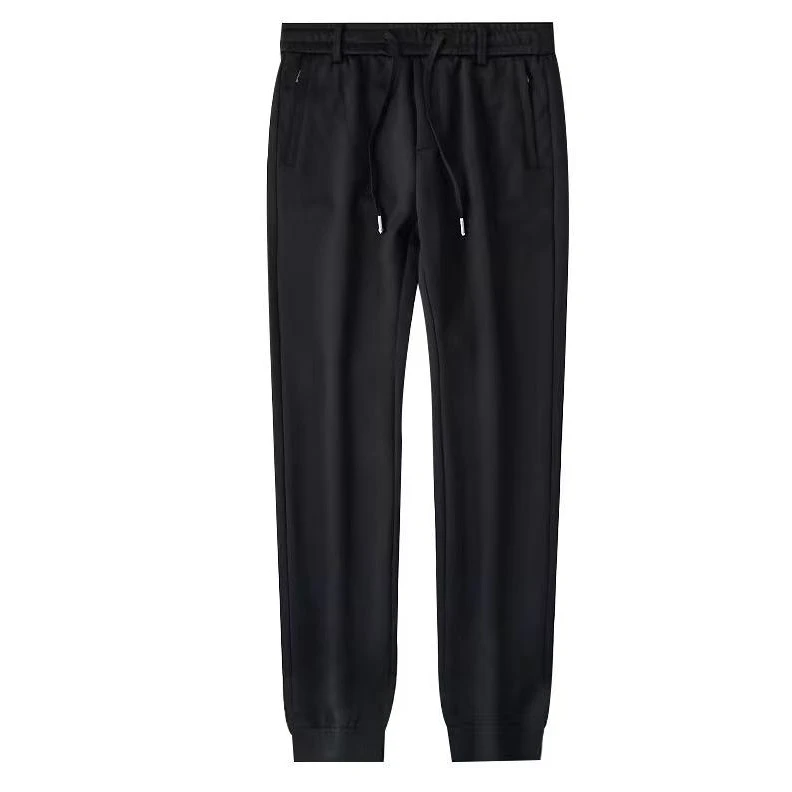 380-500斤大码春夏季新款净版显瘦弹力简约拉链口袋休闲裤