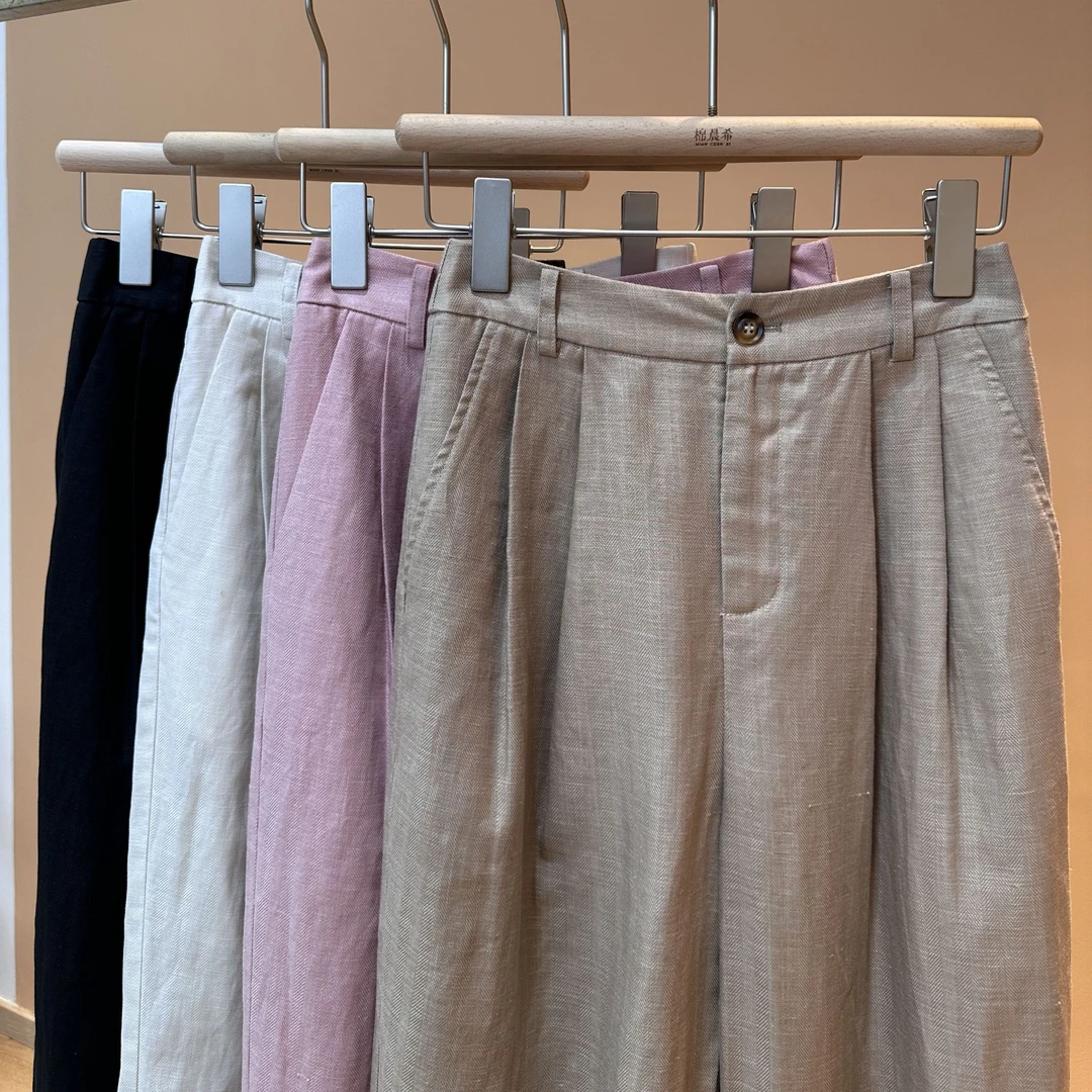 九分哈伦裤女宽松亚麻休闲裤子夏新款高腰女裤显瘦2025