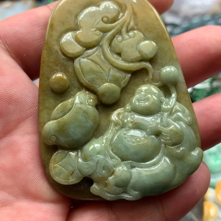 翡翠颈饰未镶嵌保真天然a货翡翠