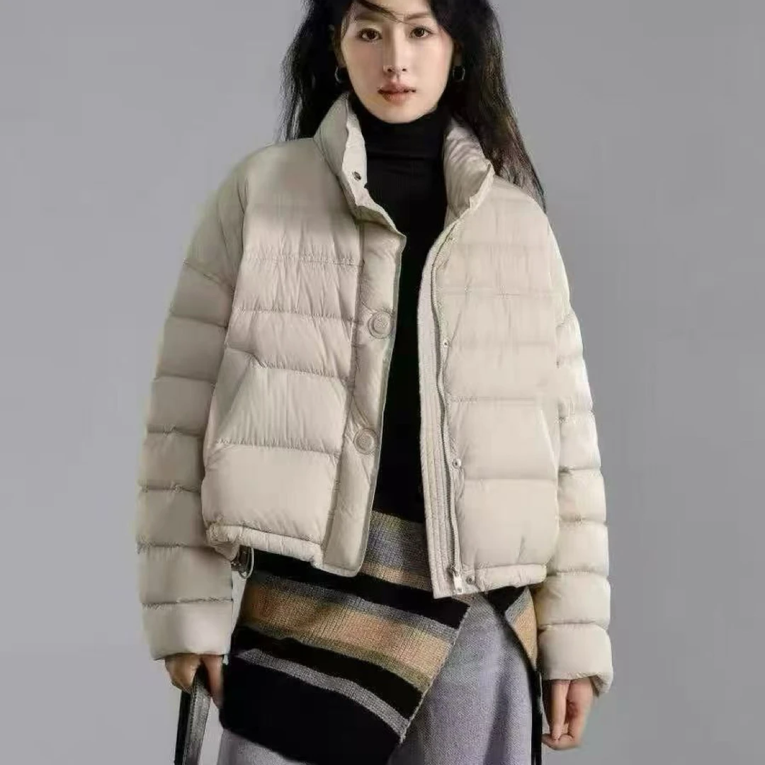 时尚早秋轻薄连帽棉衣外套女小个子设计感排骨服夹棉棉袄