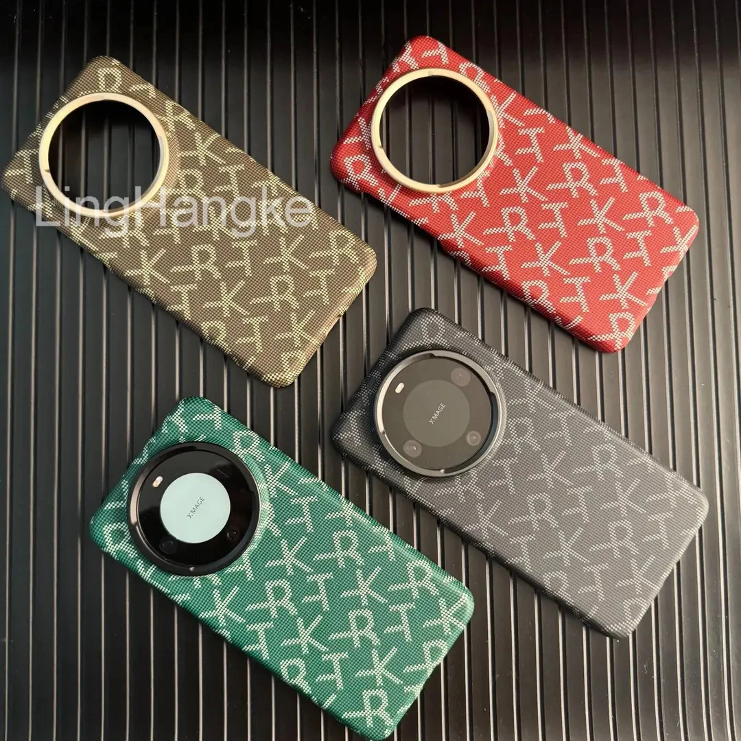 适用华为Mate80pro手机壳仿凯夫拉纹70pro时尚简约复古潮牌60pro