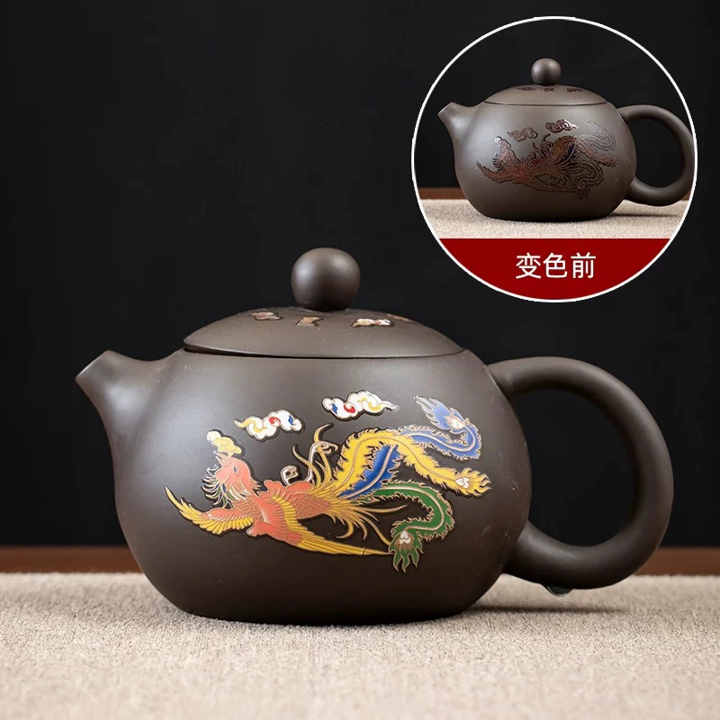 变色凤舞九天紫砂壶
