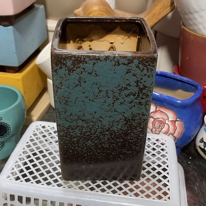 摆件陶盆有孔 窑裂修补 介意勿拍