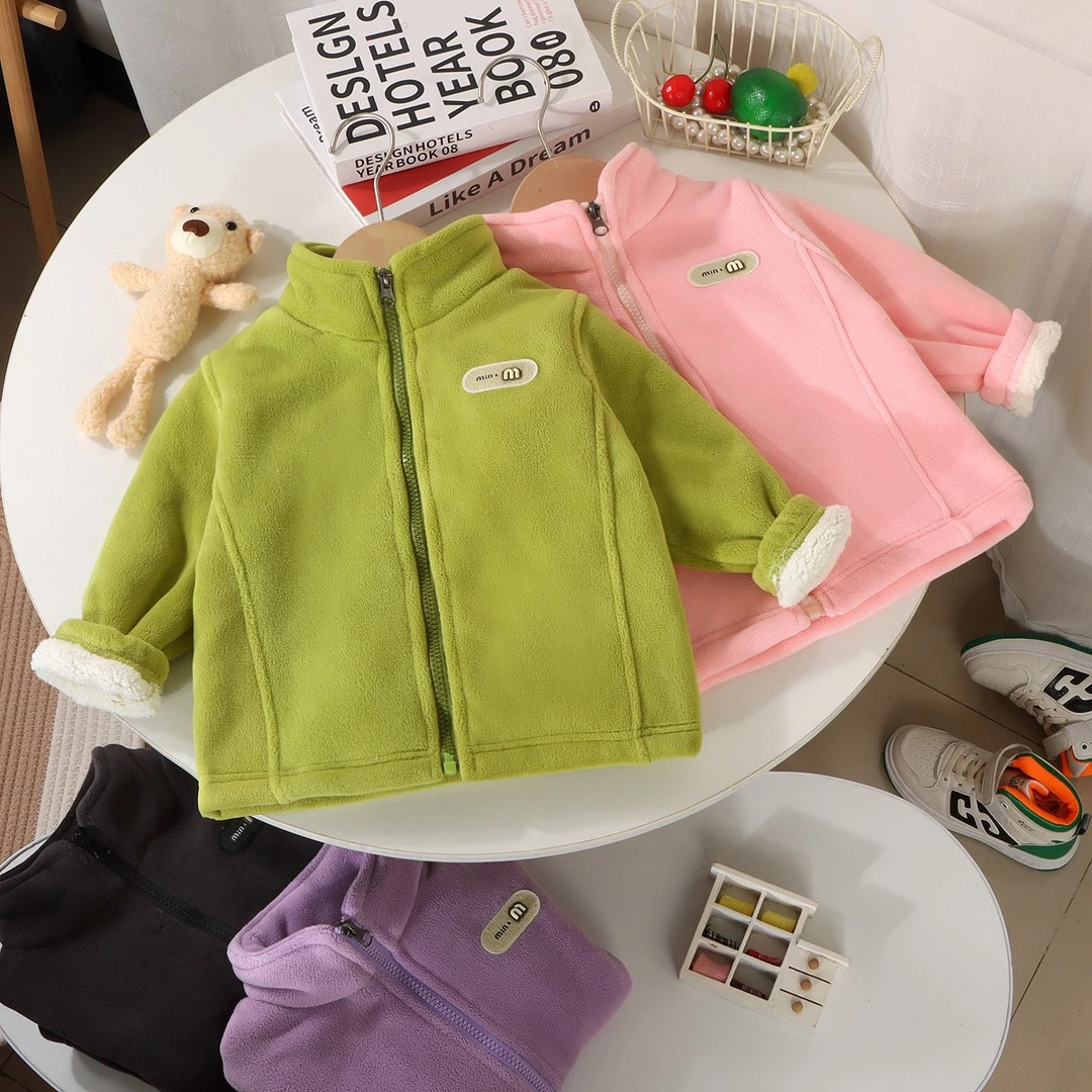 【校服神奇】奥粒绒儿童新款男女宝宝绒保暖春秋冬季休闲立领亲子装