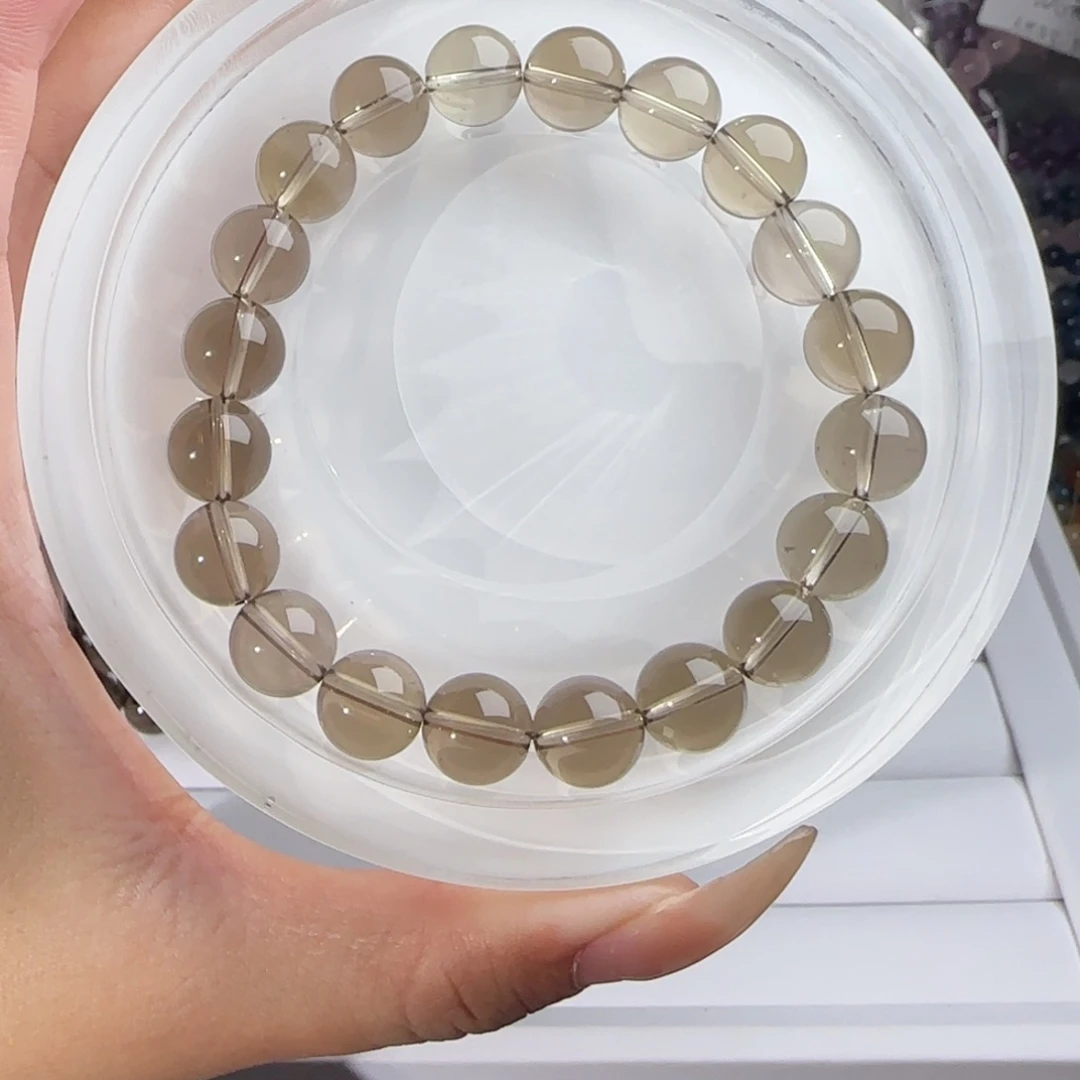 水晶手链未镶嵌e*茶晶10mm