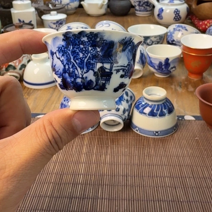 青花瓷器杯子茶具