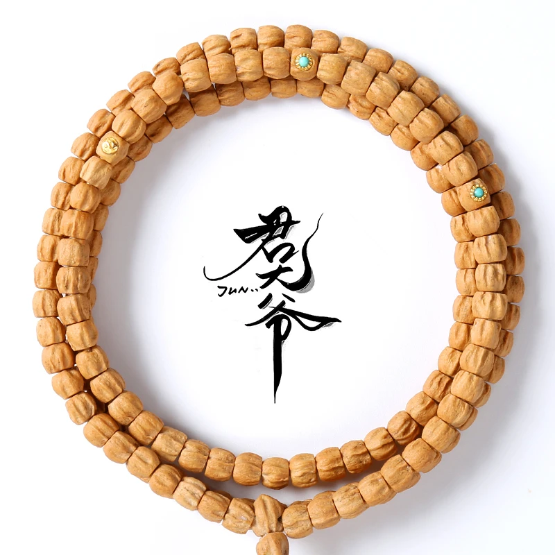 君大爷爱文玩【小莲】顺纹黄油皮藏式直切百香108长串文玩柏香籽