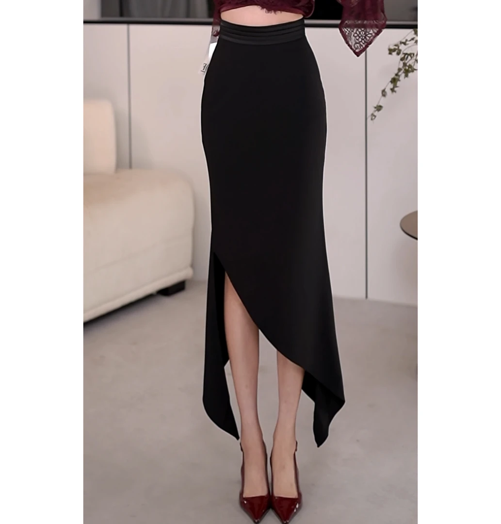 【老板娘高定】法式复古高腰鱼尾半身裙洋气显瘦性感百搭女人味8002