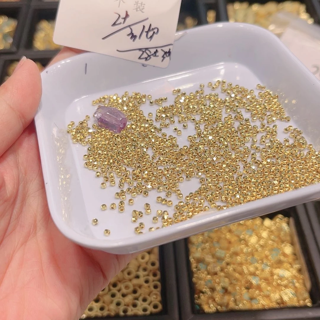 水晶珠宝半成品银S925镀金镶嵌41