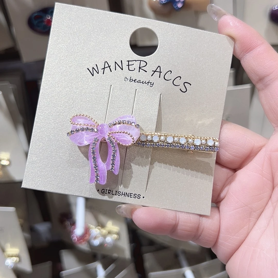 非金属紫色蝴蝶结鸭夹