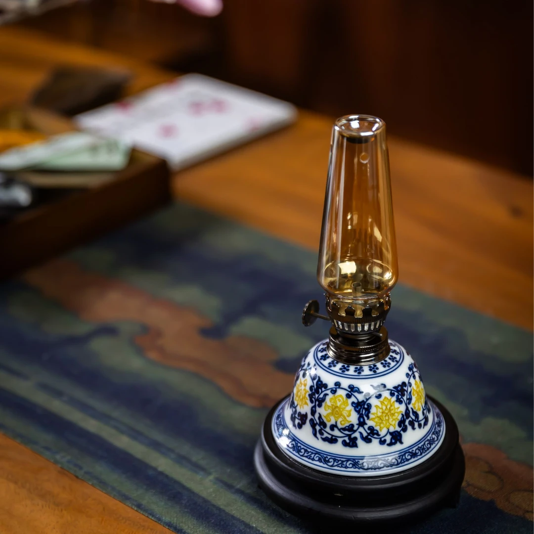 景德镇陶瓷香薰灯手绘青花缠枝莲釉里金陶瓷隔火香薰灯茶室氛围