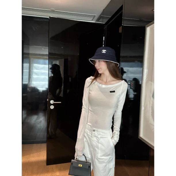 【Cikky定制】性感风T恤少女风修身字母短袖白色秋季中长款宽松长裤