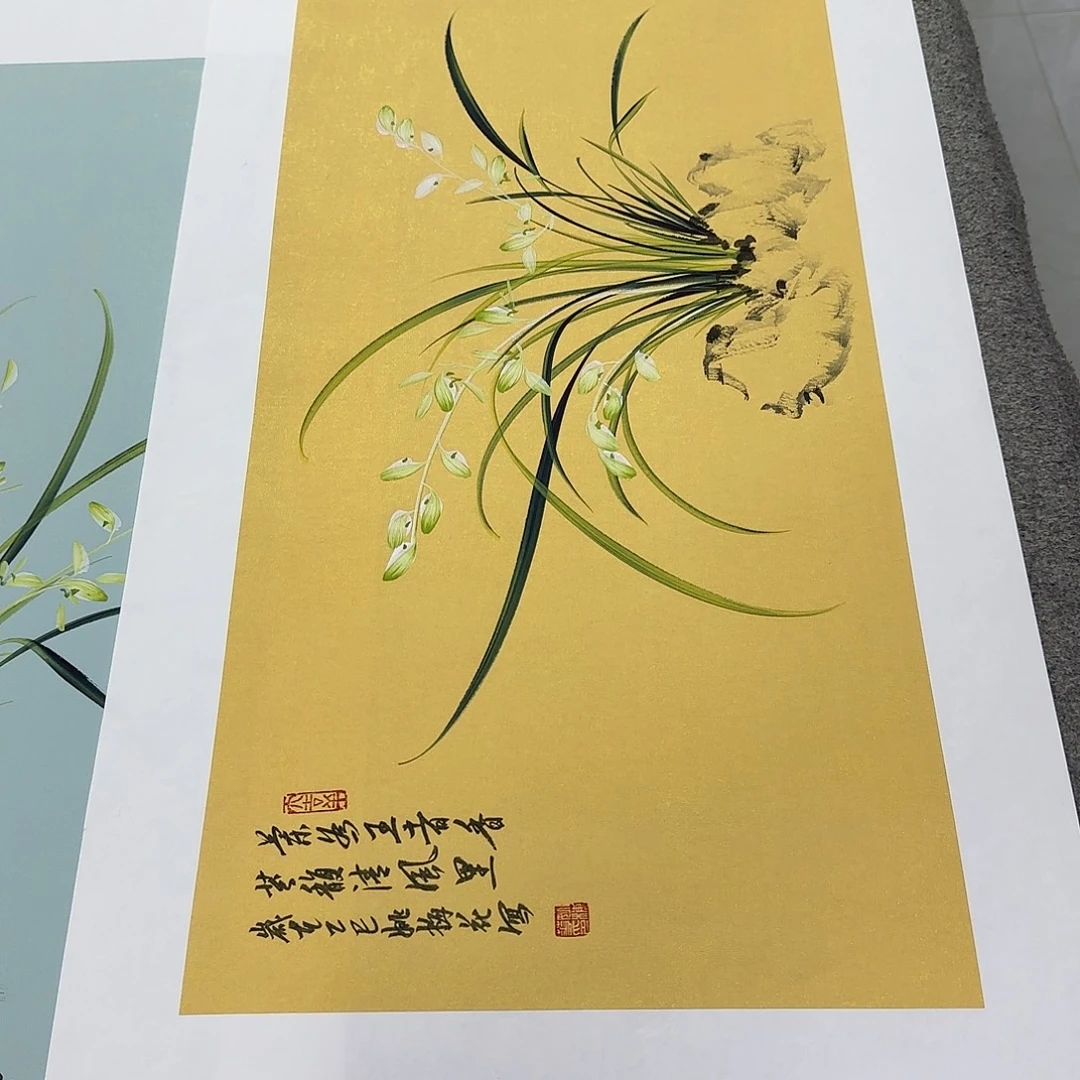 国画国画立体兰花