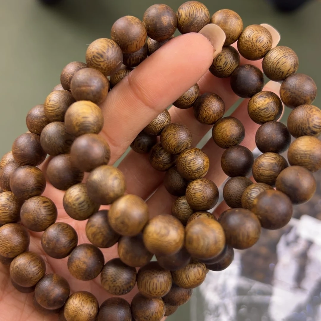 沉香手串海南老白棋卡1.0/8g单圈多样性发一