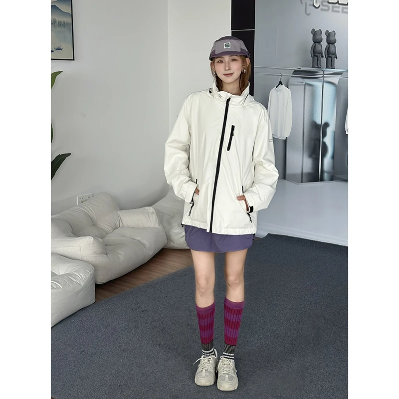 防风防暴雨冲锋衣男女秋冬款连帽反光运动户外休闲夹克衫6666