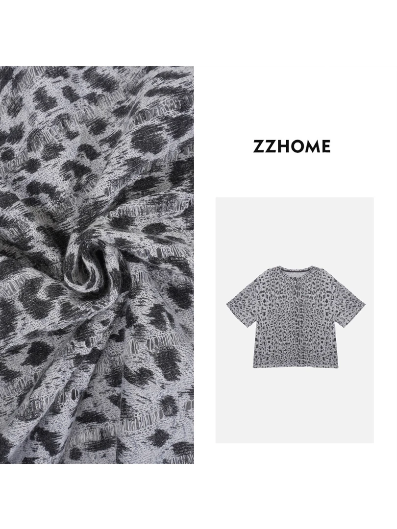 ZOZO HOME ｜野生时髦豹纹酵洗镂空夏日T恤q170854p