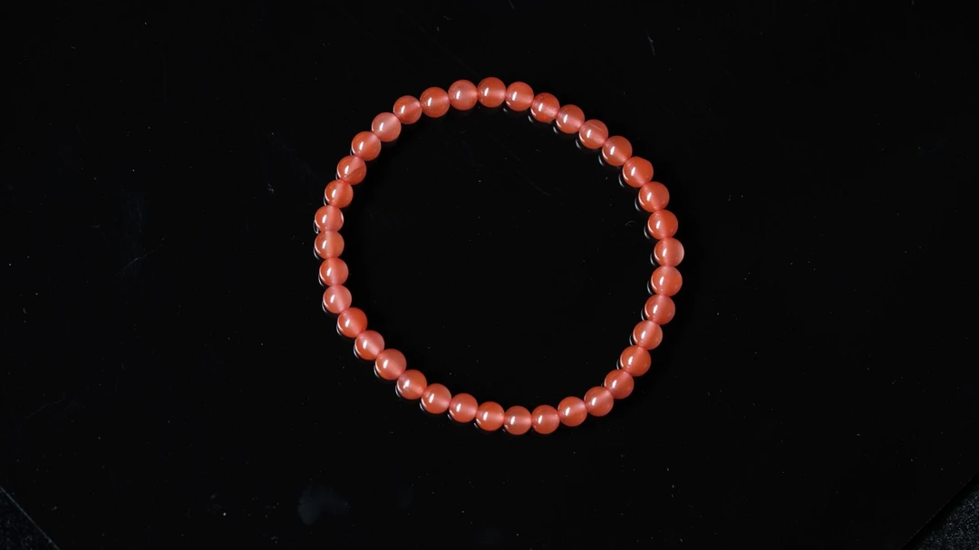 保山南红纯原矿无胶圆珠手串约5mm+约7g+ 11250613-17