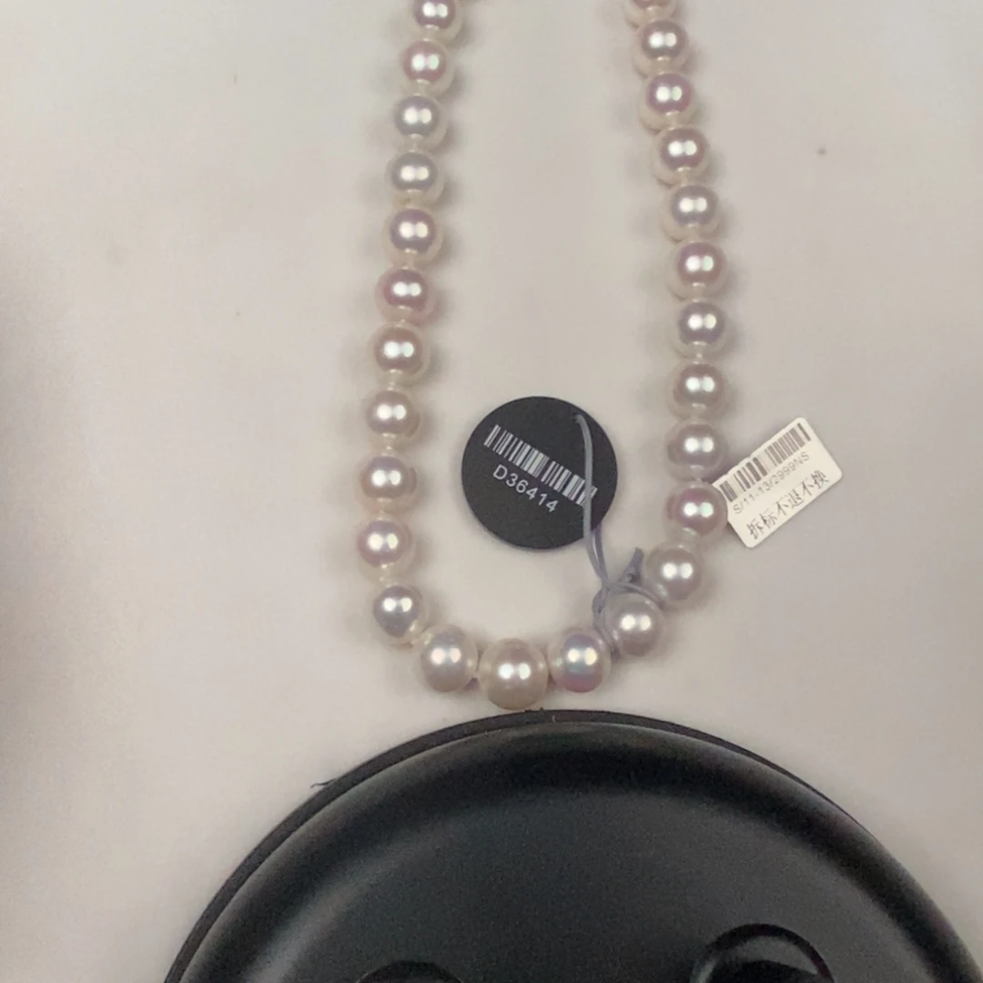 项链银S925镶嵌淡水珍珠
