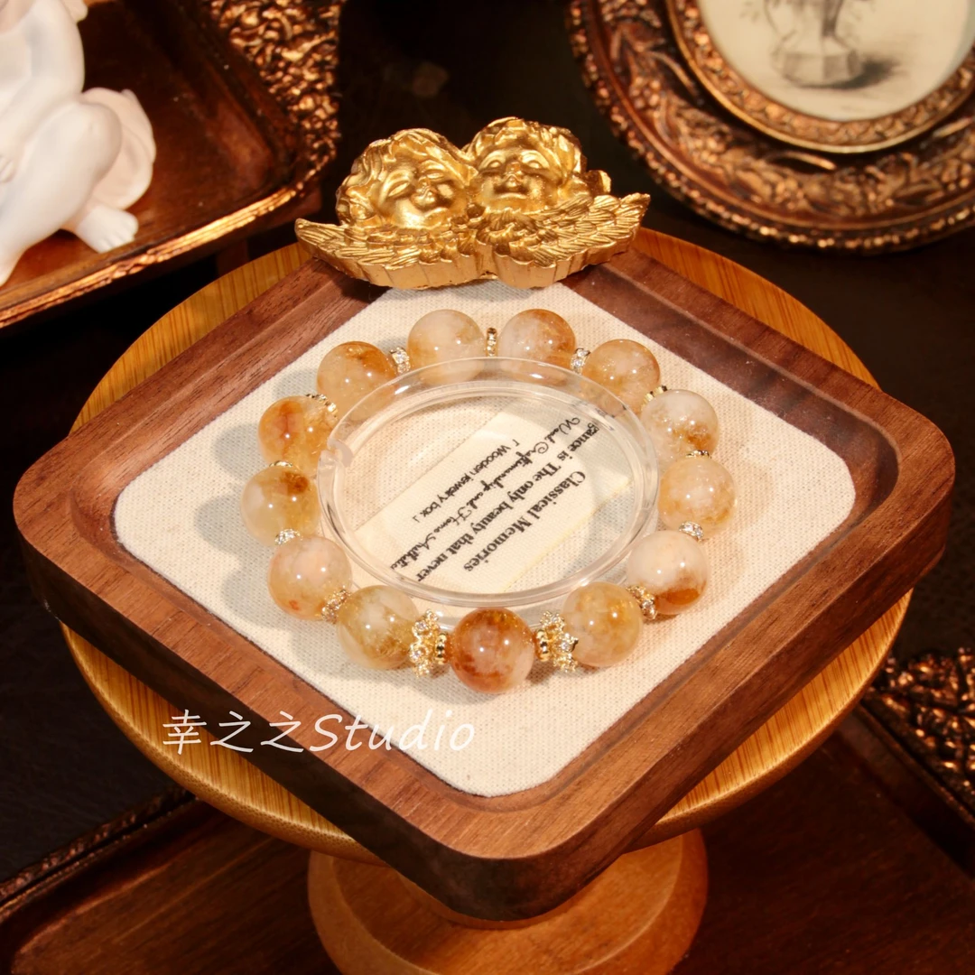 s1108【金霸】天然大咪数黄塔晶手串蜂蜜奶盖招招手链 多样性发其一