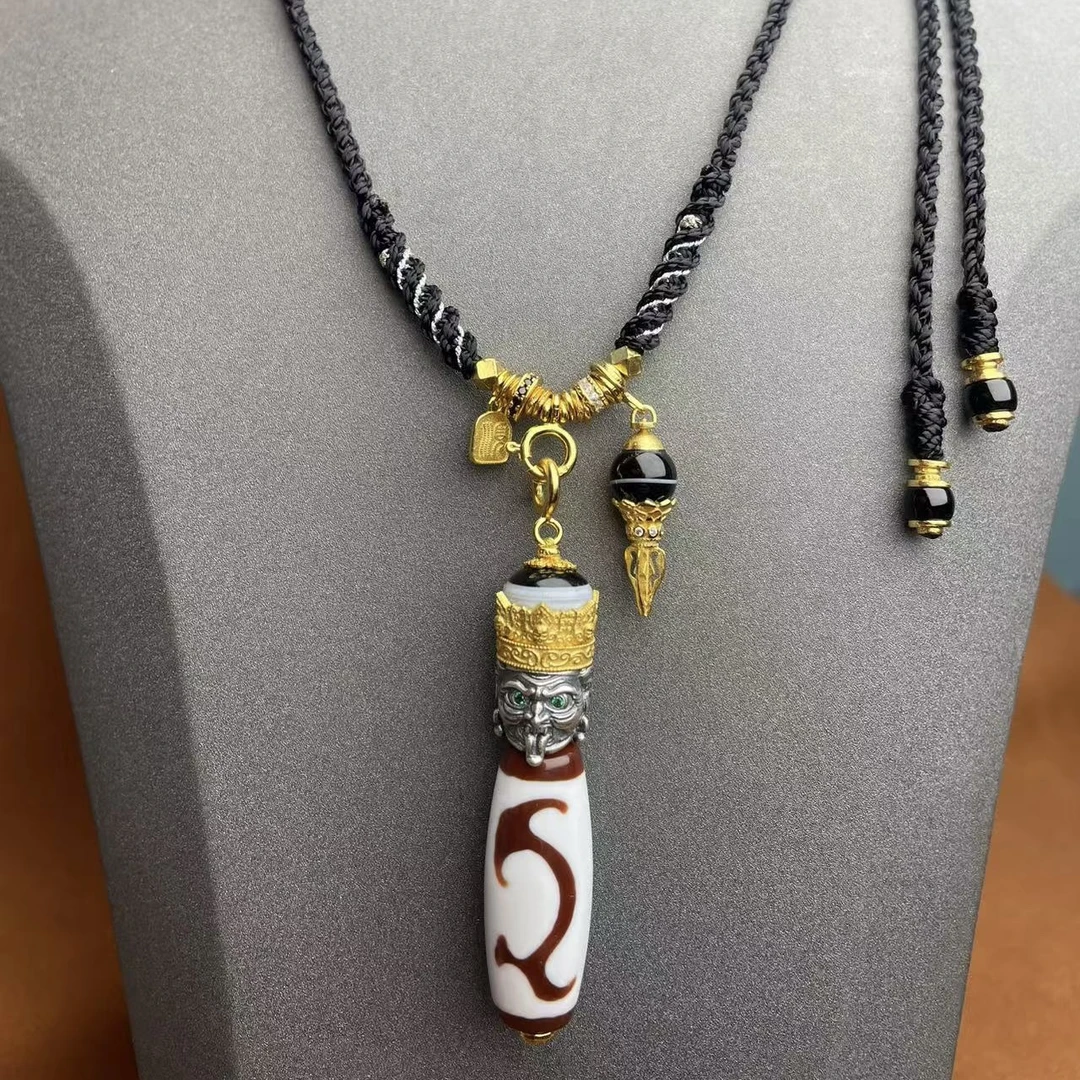 壹加师姐|手工设计小卢红肉竖版度母玛瑙多宝项链0255V多样性发一