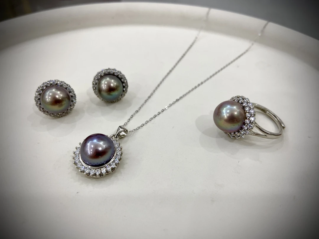 【华珍珠宝】紫珠珍珠三件套