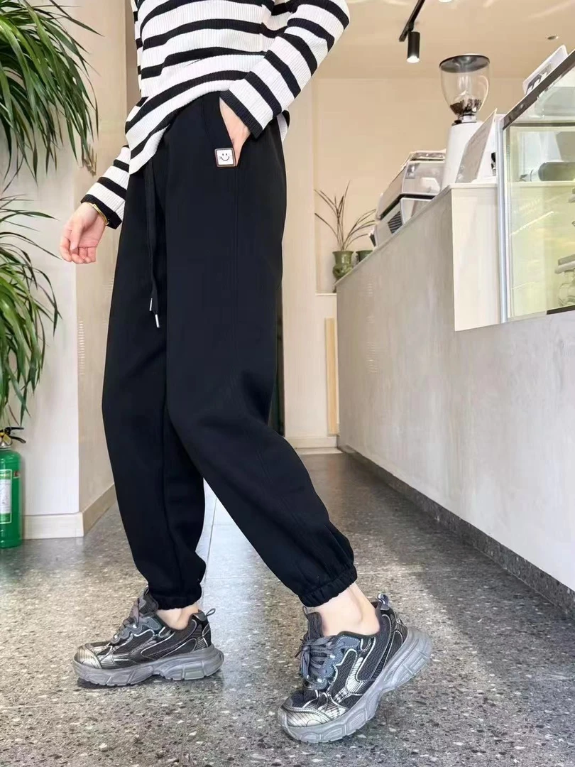 笑脸 松紧口卫裤 宽松显瘦百搭款202407