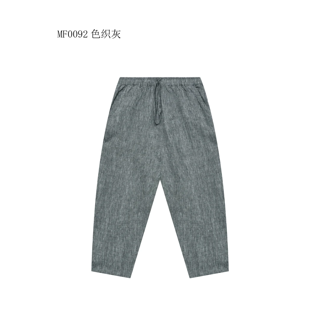 【麻訪家】MF0092色织灰复古文艺舒适宽松百搭休闲哈伦裤